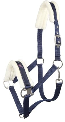 Pfiff 101515 Halfter mit Kunstfell unterlegt, Pferdehalfter Pony Full Cob