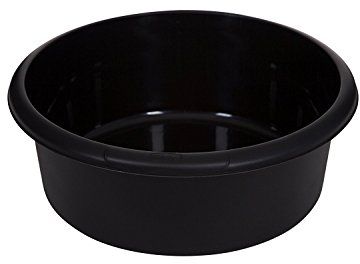 Whitefurze Large Round Bowl, Plastic, Black