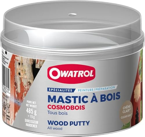 OWATROL - COSMOBOIS - Mastic à bois intérieur et extérieur - Chêne clair - 500G