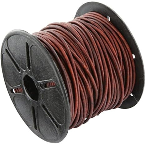 Auroris - cordón de Cuero auténtico 3 mm, marrón Antiguo, Rollo 5 m