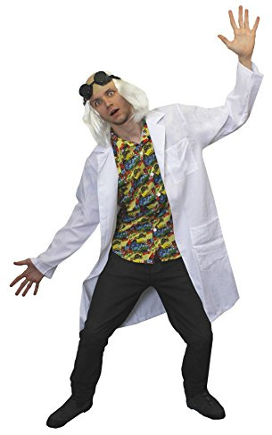 I LOVE FANCY DRESS LTD VERÜCKTER DOKTOR DER Zukunft=4 TEILIGES KOSTÜM=VERGANGENHEITS Professor VERKLEIDUNG Film UND FERNSEHN 80iger=SUPER FÜR Fasching Karneval= KITTEL-STANDART + Hemd-SMALL