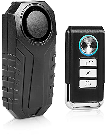 Sonew Drahtlose Fernbedienung Alarm, Fahrrad/elektrisches Dreirad/Tür/Fenster Vibrationsalarm Intelligente Diebstahlwarnanlage mit IP 55 wasserdicht Motorrad Fahrrad Alarm,