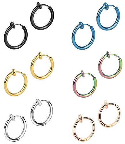 Epoch World 6 Paare Set Ohrringe Clips für Herren Damen Mädchen Kinder | Magnet Ohrringe Ohne Ohrloch Herren Ohrclips Damen Ohne Ohrlöcher Ohrklemme Klein Creolen Ohrklipser Non-Piercing Edelstahl