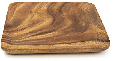 Yandoc Holzteller Servierplatte Eckig Aus Holz Fair Trade (20cm)