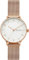 Skagen RIIS Uhr für Damen, Quarzwerk mit Edelstahl- oder Lederarmband, Roségoldton und Weiß, 36MM
