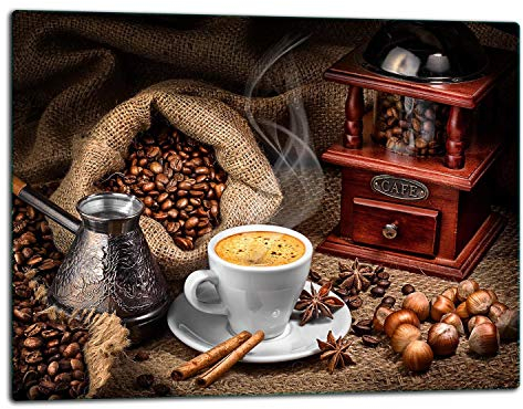 TMK ArtDeko – Schneidebrett Glas – Glasschneidebrett für die Küche 52x40 cm – Robust, Hygienisch & Rutschfest – Glas Schneidebrett – Zusätzliche Arbeitsfläche – Vielseitige Nutzung