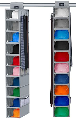 VAESIDA Hat Rack - 10 Shelf Upgraded Version Hat Organizer for Closet with Dust Shield & Side Mesh Storage Pockets - Hat Holder & Hat Racks for Baseball Caps