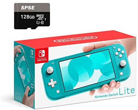 Nintendo Switch Lite Konsole, Türkis, mit SPSE 128 GB Micro-SD-Karte und Adapter [video game]