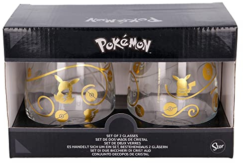 STOR Lot de 2 Verres en Verre 510 ML Pokémon Unique Standard