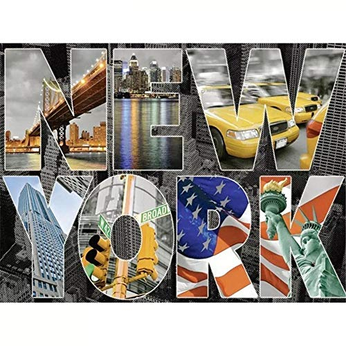 YINGXIN88 5D Diamond Painting Full Set,Diamant Painting Bilder mit Werkzeuge,Diamant Malerei für Haus, Wand und Eingang DekorationenNew Yorker Architektur-50x70cm