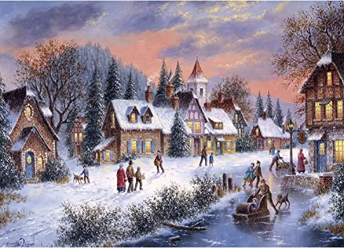 Puzzle 1000 Teile Erwachsene Warme Winternacht 70 x 50 cm Puzzles für Erwachsene Klassische Puzzles 1000 Teile Erwachsene Puzzle Schwer Pädagogisches
