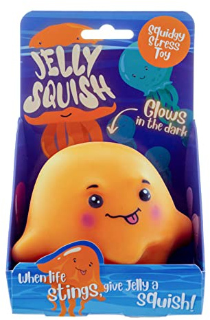 Boxer Gifts Jellysquish Squishy Glow In The Dark Stress Toys | Unique Stress Balls For Adults & Teenagers - Helps With Anxiety Relief - Office Desk Fidget Toy | Fun Cute Jellyfish Gifts