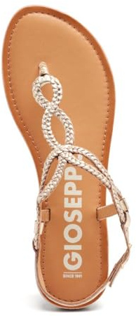 GIOSEPPO Sandali a strisce intrecciate bianche da donna spuntini, oro, 39 EU