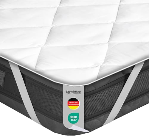 Komfortec Weicher Matratzenschoner 200x200cm | Atmungsaktiver und Weicher matratzenschonbezug | Oeko-TEX Zertifiziert | Bequem und Langlebig