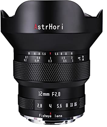 AstrHori 12mm F2.8 Full Frame Manual Fisheye Lens - 185° Ultra Wide Angle Lens for Sony E Mount Mirrorless Cameras
