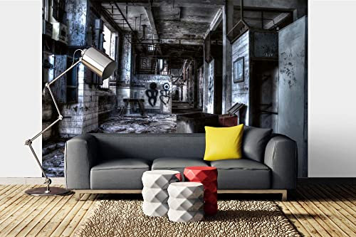 Vlies Fototapete ALTER KORRIDOR 375 x 250 cm (inkl. Kleister) - Vlies Tapete, Wandtapete, Wandbilder - Tapete für Wohnzimmer Schlafzimmer, Büro, Küche - Montagefertig