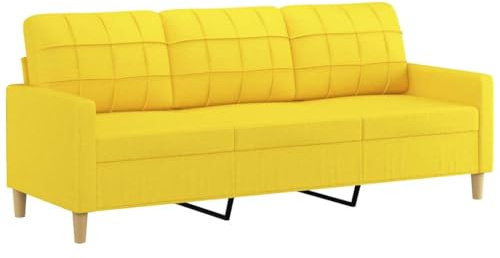 vidaXL 3-Sitzer-Sofa Hellgelb 180 cm Stoff