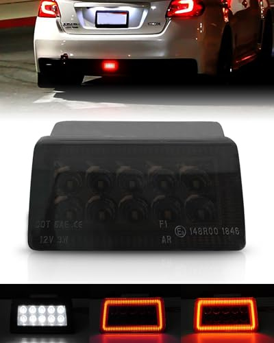 Bestview 3-In-1 LED Rear Fog Light Assembly Kits Compatible with 2011-2021 Subaru WRX STI Impreza XV Crosstrek, Function as Tail Brake Backup Reverse Lights (Smoke Len)