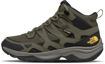 The North Face Men's Hedgehog 3 Mid Waterproof Hiking Boot | Ripstop Leather Upper, Rubber Outsole, New Taupe Green/TNF Black, 12