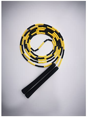 Springseil Gelb schwarz weich PVC Gute Qualität Perlen spring Seil 11ft 3M echte Länge Spring Seil Fitness Skill Equipment Springseil Erwachsene
