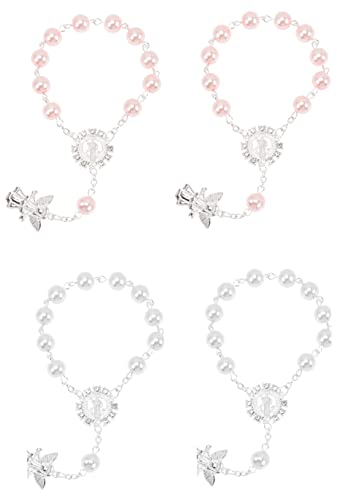 PRETYZOOM 4stücke Engel-anhänger Rosenkranzarmband Für Taufschmuck Aus Acrylmaterial Mit Glatter Oberfläche Als Taufgeschenk Für Mädchen Babyparty