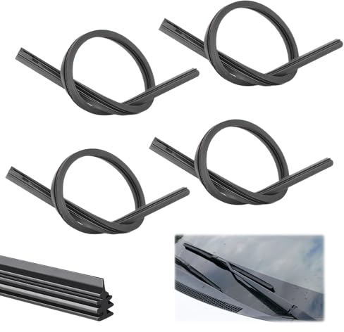 Set di 4 Ricariche per Spazzole Tergicristallo del Parabrezza, Gomma Tergicristallo Universale, 800mm Adatte a Fiat 500, Panda, Tergicristallo Posteriore, Ideali per Sostituzione Efficiente