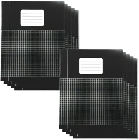 DULA Schriften - DIN A5 Format Raute 5 mm - Schwarz - 10er Pack - Schulheft kariert