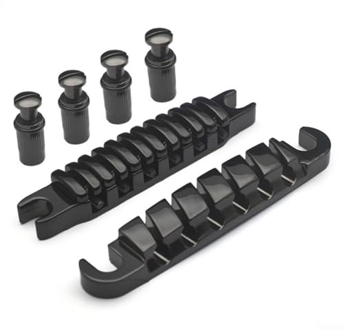 Steg und Saitenhalter für LP Style Gitarre, Gitarrensteg-Saitenhalter Ersatz 52 mm obere hängende Saite einzelner Sattel (schwarz)