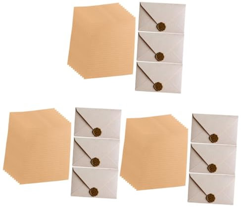 BCOATH 3 Sets Vintage Envelopes Letter Papers Pack Invitations Stationery Stationery Paper Envelope Kit Packing for Writing