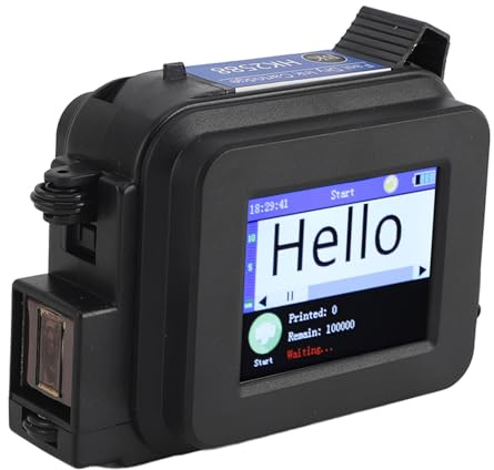 Bärbar Handhållen Bläckstråleskrivare, Mini Handhållen Skrivare med Lösningsmedel Snabbtorkande Bläckpatron Pocket Inkjet Coding Machine for Date Logo Streckkod Text QRCode (Svart)