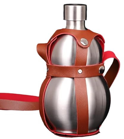 Steel Gourd Bottle 1500ml Strap Stainless Steel Water Bottle Gourd