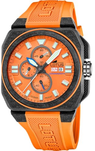 Lotus Men's Black Chrono Rubber Watch Bracelet