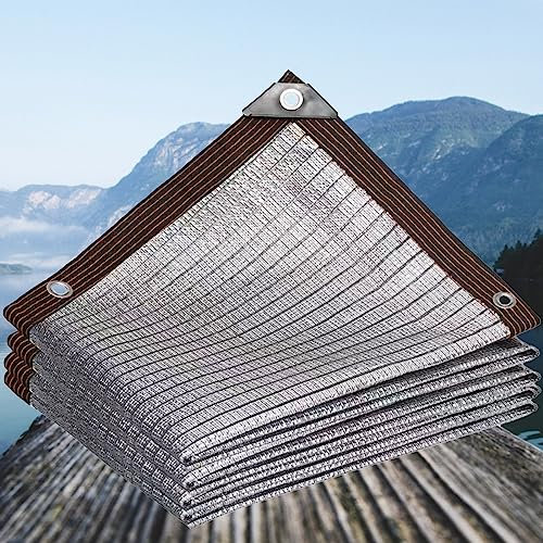 Sunblock Shade Sail with Grommets 10x21m Greenhouse Shade Cloth for Garden Pergola Patio Plants Chicken Coop Swimming Pool UV Resistant Aluminium Foil Material Outdoor Sun Shade Netting
