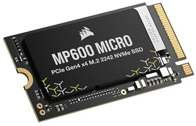 Corsair MP600 Micro 2TB M.2 NVMe PCIe x4 Gen4 SSD – M.2 2242 – Bis zu 7.000MB/Sek. Sequentielles Lesen – Hohe Dichte 3D TLC NAND – Kompatibel mit Lenovo Legion Go und Dünne Notebooks – Schwarz