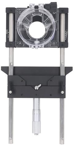 Fräslehre, Rillenlehre aus Aluminiumlegierung für Dübel und Freiliegende Verbindungen, Zentrierter Positionierungsstift, Mikro-Einstellscheibe, Verschiedene Gewinde und Einsätze