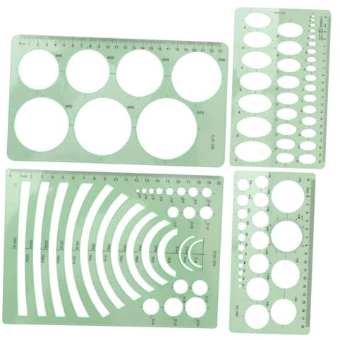 BELLIFFY 4stücke Zeichenschablonen Geometrische Malvorlagen Für Künstler Designer Architekten Und Ingenieure Vielseitige Zeichnungswerkzeuge Für Technische Illustration Und Präzise