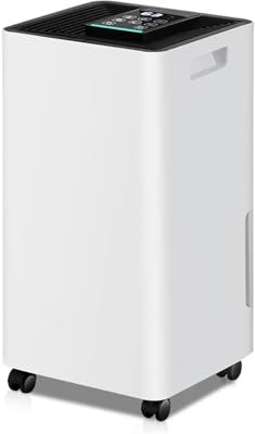 GMBAYUE Déshumidificateur Professionnel, Capacité du Réservoir d'eau de 2,5 L avec Tuyau de Vidange, Hygrostat Intelligent, pour Grande Pièce, Chambre à Coucher, Salle de Bain, Camping-Car