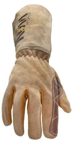 Welder Nation Premium TIG & Stick Welding Protective Gloves - Premium Buffalo Leather, Fire Resistant, ANSI Cut Level 2, Adjustable Cuff, Padded Knuckles, XL