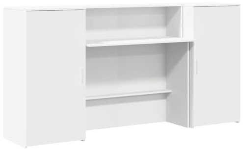 vidaXL Mostrador de recepción Blanco 200x50x103,5 cm Madera ingeniería