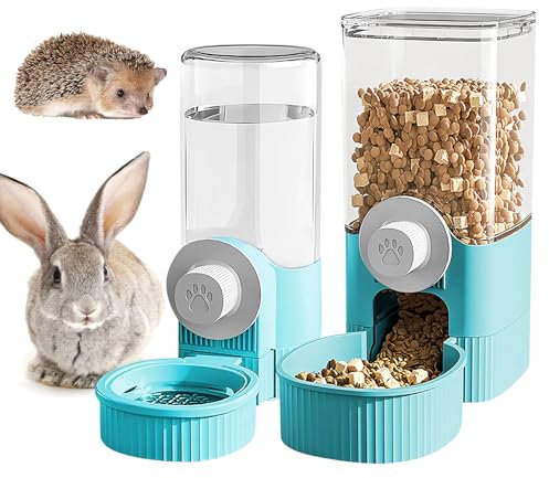 Abbeveratoio E Alimentatore Automatico, Distributore Automatico Di Cibo Da Appendere Distributore Di Acqua Automatico Mangiatoia Automatica Da Appendere Distributore Acqua Coniglio per Gatto, Coniglio
