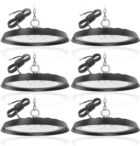 6PCS Proiettore LED UFO 100W 10000LM, 6000K Bianca Fredda Alta Luminosità