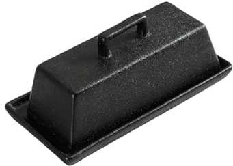 Beurrier simple en céramique avec couvercle rectangulaire - Noir mat