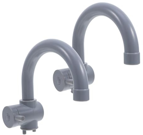 HANABASS 2Pcs Kids Pretend Play Kitchen Faucet Toy Simulation Faucet Accessories for Indoor Outdoor Role Playing Lightweight Durable Easy Clean