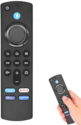 Jecdfs Télécommande Vocale de Remplacement pour Smart TV et Smart TV Cube (2e et 3e Génération) – Connectivité Bluetooth, Commande Vocale, 4 Raccourcis Programmables, Compatible avec Divers Modèles