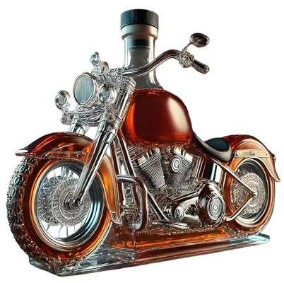 Bouteille De Vin Dans - Bateau En Forme De Moto Créative, Conteneur Écossais Unique | Esprits Élégants Servant La Carafe Et Une Pièce D'Exposition Artisanale Pour La Célébration Du Counterop