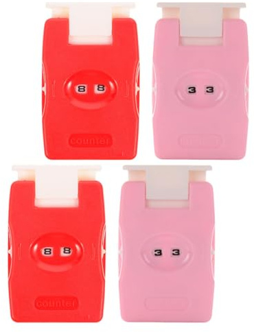 NUOBESTY 4 Pezzi Contapunti per Maglia in Plastica Contatore File Manuale per Uncinetto e Lavoro Maglia Strumento per Segnare Punti Accessori per Maglioni e Progetti Fai da Te