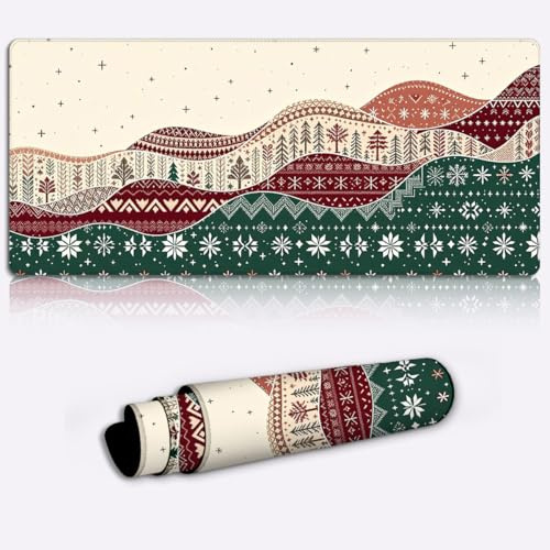 nordic pattern flow Gaming Mouse Pad Non-Slip Rubber Base Pad Office Home Novelty Printed Desk Accessory Laptop Desktop Printed Art Ergonomic 600 * 350 * 4mm