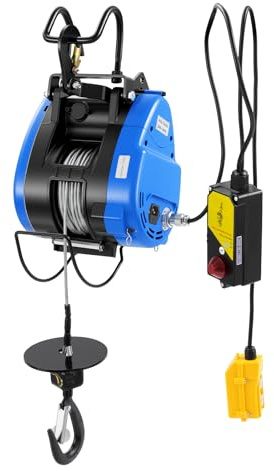 Verricello elettrico da 220 V e carico, 1500 W, cavo elettrico, altezza di sollevamento 29 m, velocità di sollevamento 19 m/min, portata 250 kg, argano motore con telecomando, per fabbriche, ecc