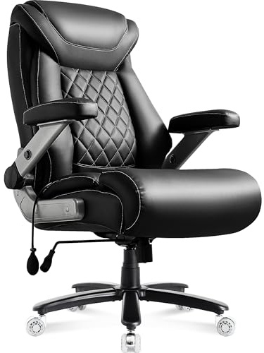 Bosmiller Chefsessel Bürostuhl 250kg Belastbarkeit Ergonomischer Bürostuhl Schreibtischstuhl mit Verstellbare Armlehnen
