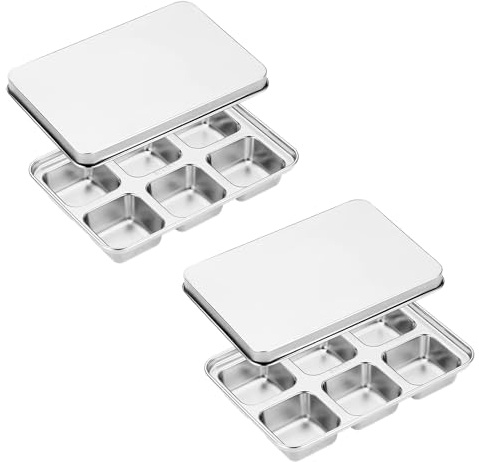 Txmyxgs 2pcs Cubitera De Hielo,6 Compartimentos,Bandeja Para Cubitos De Hielo,Cubiteras Para Hielo Con Tapa, Reutilizables,Moldes Para Cubitos De Hielo Para CóCteles, Whisky, Vino